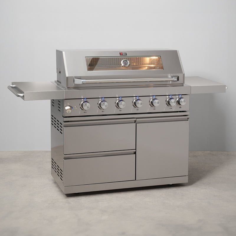 Draco Grills Z640 Deluxe 6 Burner Stainless Steel Gas Barbecue with Sear Station - Image 4