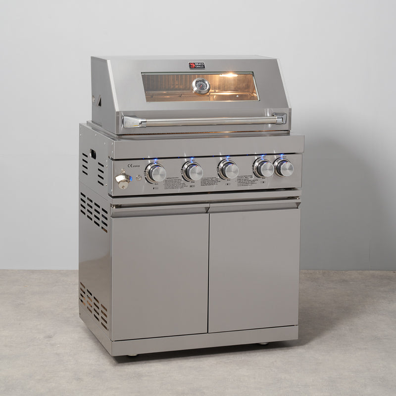 Draco Grills 4 Burner BBQ Modular Outdoor Kitchen with Double Fridge Unit - Image 8