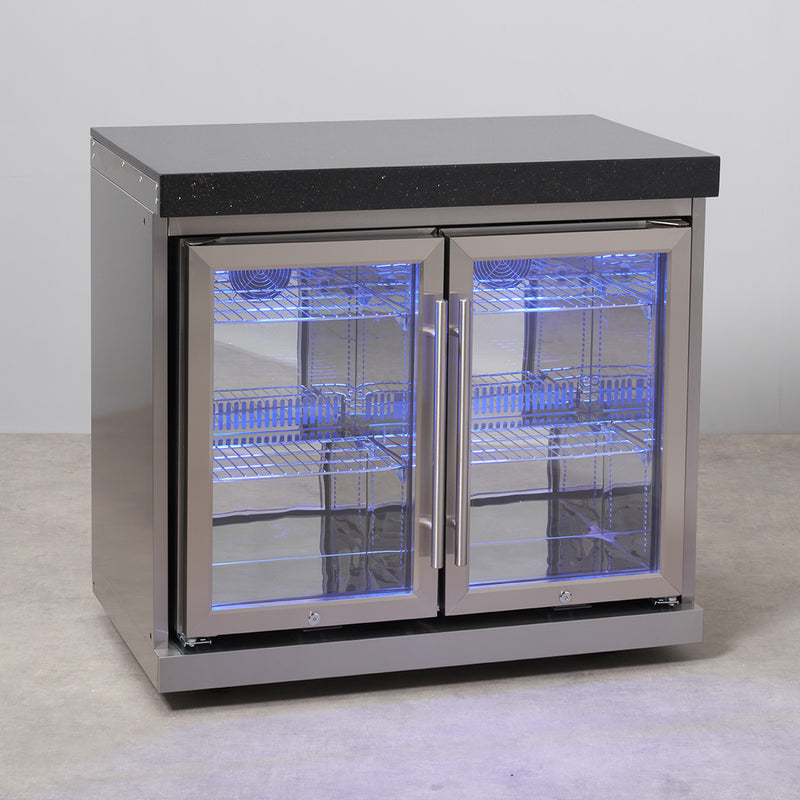 Draco Grills 4 Burner BBQ Modular Outdoor Kitchen with Double Fridge Unit - Image 10