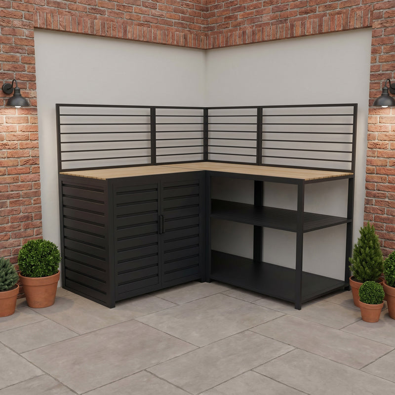 Draco Grills Scandic Modular Outdoor Kitchen with Double Cupboard Shelf & Corner Cabinet - Image 2