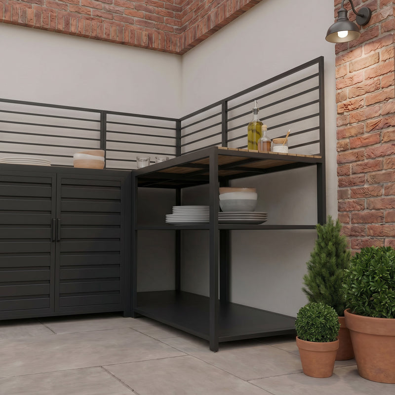 Draco Grills Scandic Modular Outdoor Kitchen with Double Cupboard Shelf & Corner Cabinet - Image 3