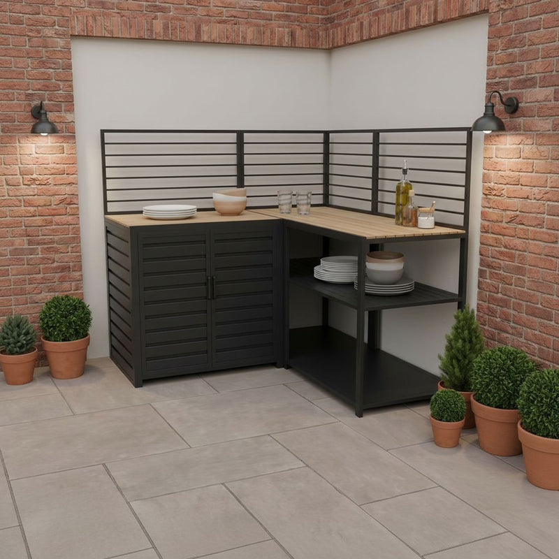 Draco Grills Scandic Modular Outdoor Kitchen with Double Cupboard Shelf & Corner Cabinet - Image 6