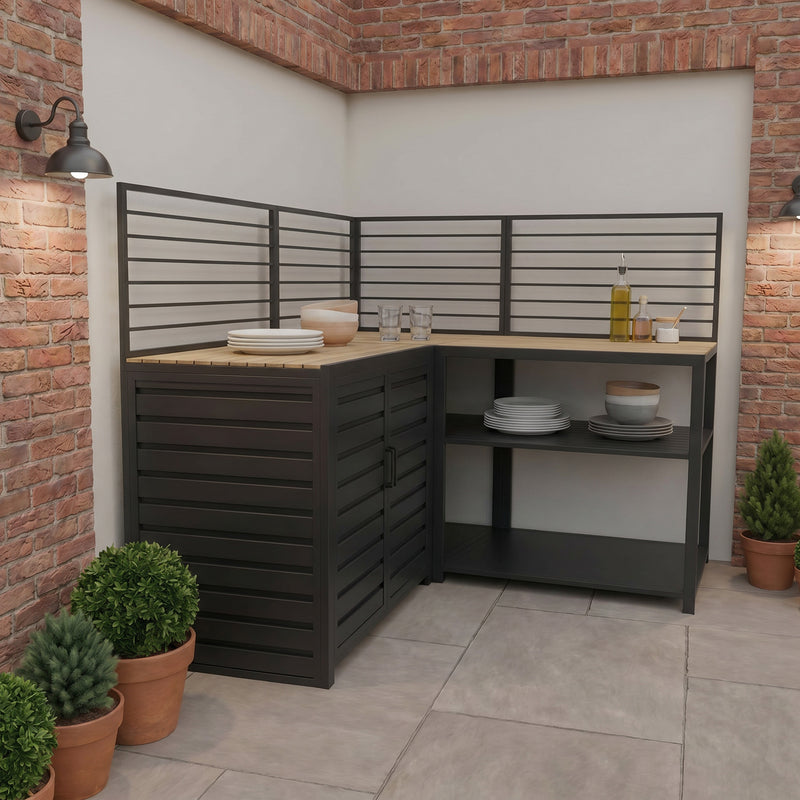 Draco Grills Scandic Modular Outdoor Kitchen with Double Cupboard Shelf & Corner Cabinet - Image 5