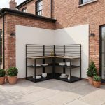 Draco Grills Scandic Modular Outdoor Kitchen with Two Double Shelf Cabinets & Corner Unit