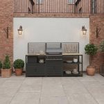 Draco Grills Scandic Modular 4 Burner Barbecue Cabinet with Double Shelf and Sink Unit
