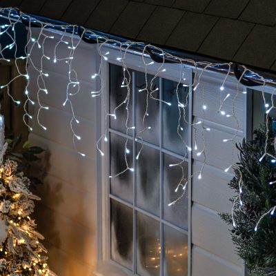 White LED Multi-Function Christmas Icicle Lights - 480, 720, 960