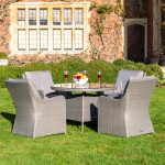 Bracken Outdoors Georgia 4 Seat Round Rattan Garden Furniture Set