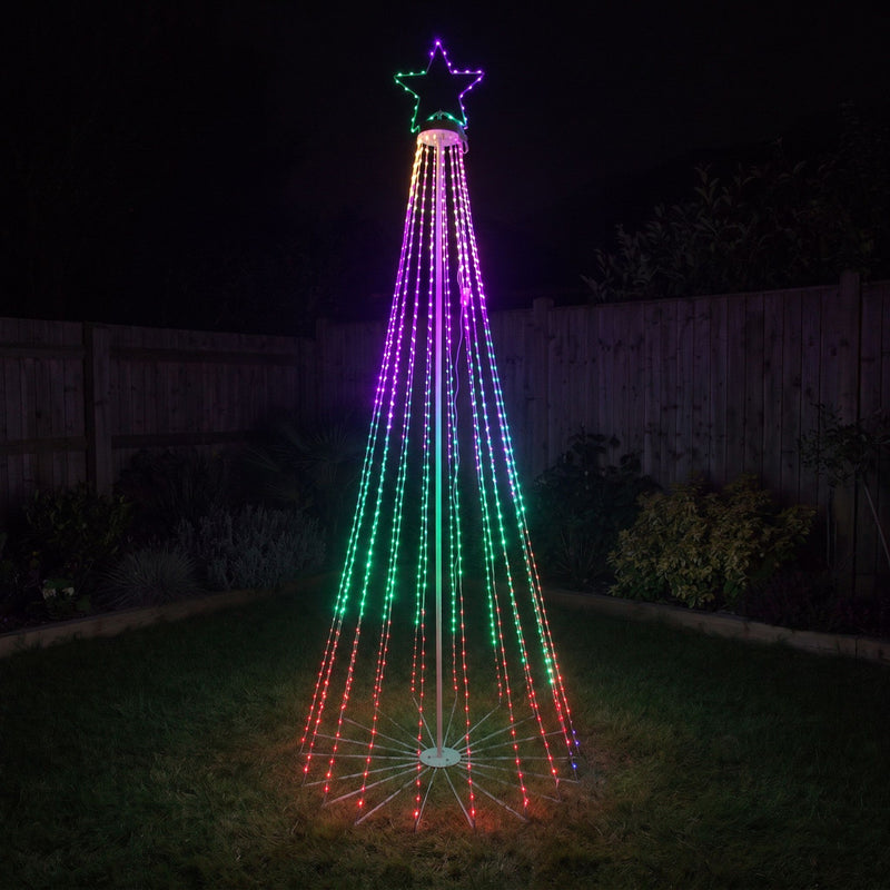 8ft (2.4m) Light Up LED Artificial Christmas Cone Tree with Remote Control - Image 4