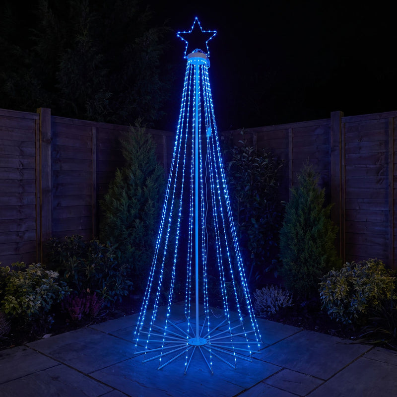 8ft (2.4m) Light Up LED Artificial Christmas Cone Tree with Remote Control - Image 5