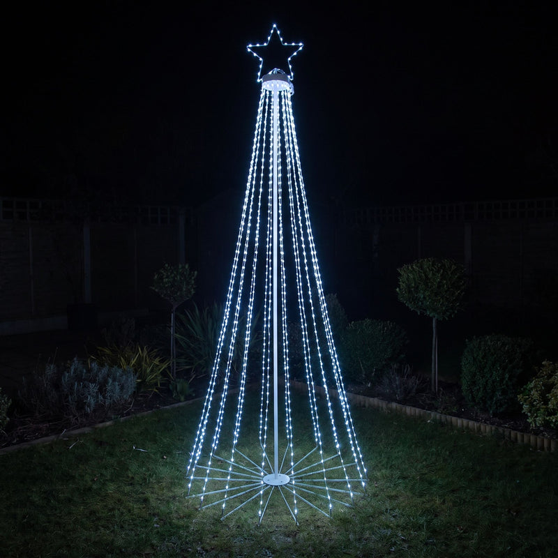 8ft (2.4m) Light Up LED Artificial Christmas Cone Tree with Remote Control - Image 11