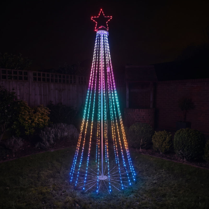 8ft (2.4m) Light Up LED Artificial Christmas Cone Tree with Remote Control - Image 12