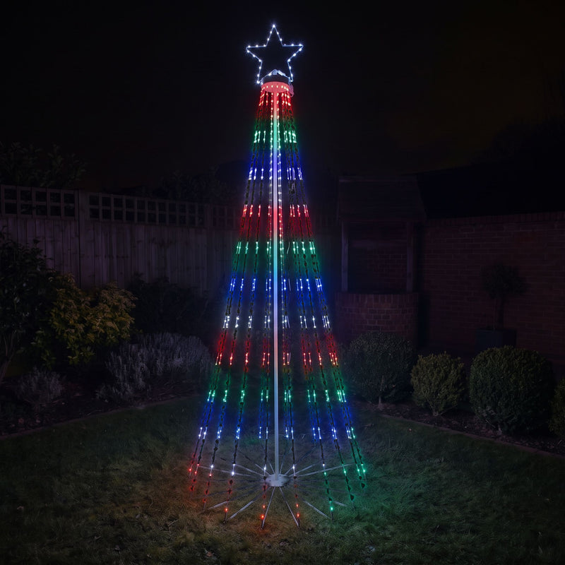 8ft (2.4m) Light Up LED Artificial Christmas Cone Tree with Remote Control - Image 14