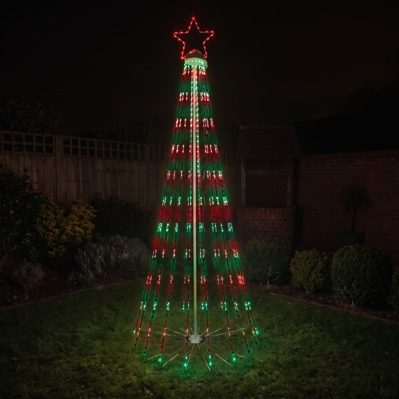 8ft (2.4m) Light Up LED Artificial Christmas Cone Tree with Remote Control - Image 6