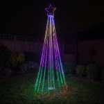8ft (2.4m) Light Up LED Artificial Christmas Cone Tree with Remote Control