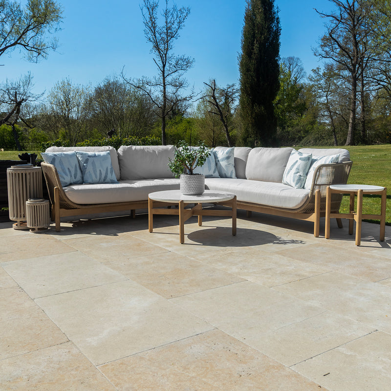 Bracken Outdoors Hampton Acacia Wood and Rope Square Corner Sofa Garden Furniture Set with Coffee Tables - Image 16