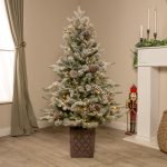 Kensington Fir Artificial Pre-Lit Frosted PE/PVC Christmas Tree 4.5FT