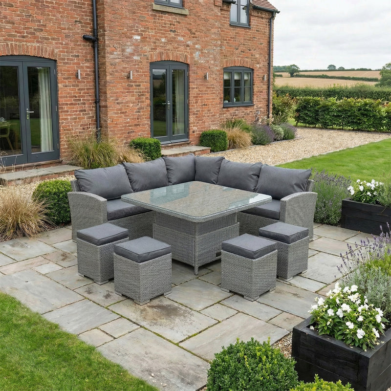 Bracken Outdoors Dakota Square Corner Sofa Garden Furniture Set with Height Adjustable Table - Image 5