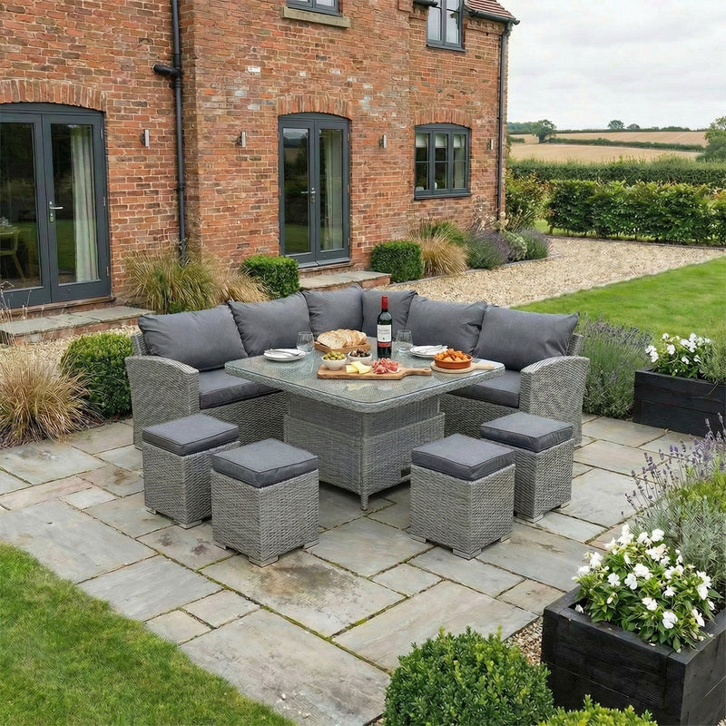 Bracken Outdoors Dakota Square Corner Sofa Garden Furniture Set with Height Adjustable Table - Image 4