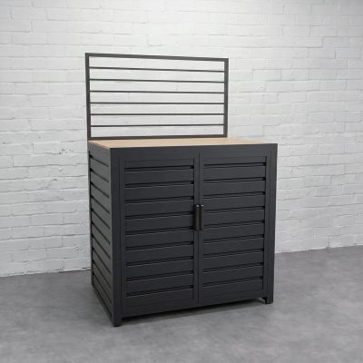 Draco Grills Scandic Aluminium Modular Outdoor Kitchen Double Door Unit with Wood Effect Top