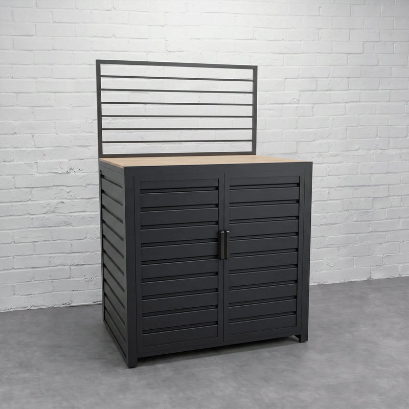 Draco Grills Scandic Aluminium Modular Outdoor Kitchen Double Door Unit with Wood Effect Top