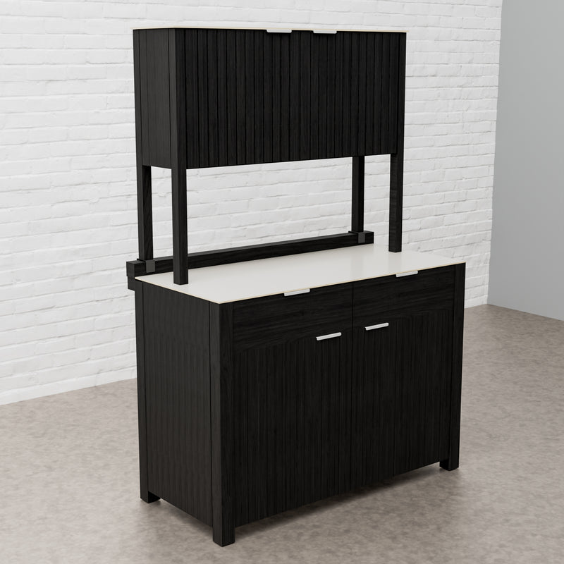 Draco Grills Teak Carbon Line Outdoor Kitchen 2 Door Add On Cabinet with Ceramic Top