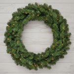The Christmas Centre Deep Forest 36in (90cm) Prelit Christmas Wreath with Warm White Battery Operated LED Lights