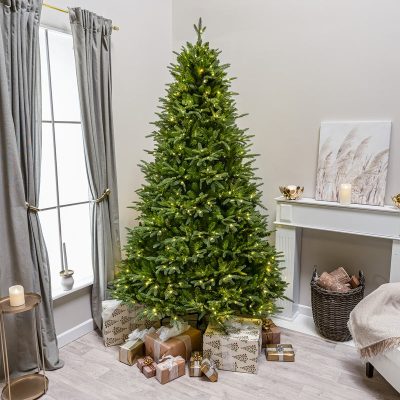 Blenheim Fir Artificial Pre-Lit PE/PVC Christmas Tree 6.5FT, 7.5FT