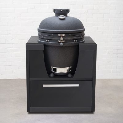 Draco Grills Fusion Outdoor Kitchen Black Cabinet with Kamado 22 Inch (71cm)