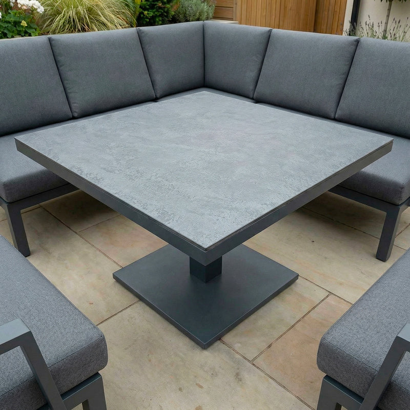 Bracken Outdoors Miami Dark Aluminium Compact Corner Set with Adjustable Table and Armchairs - Image 6