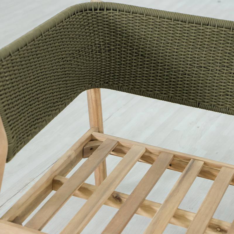 Bracken Outdoors Tetbury Acacia Wood and Rope Corner Sofa Casual Dining Garden Furniture Set - Image 10