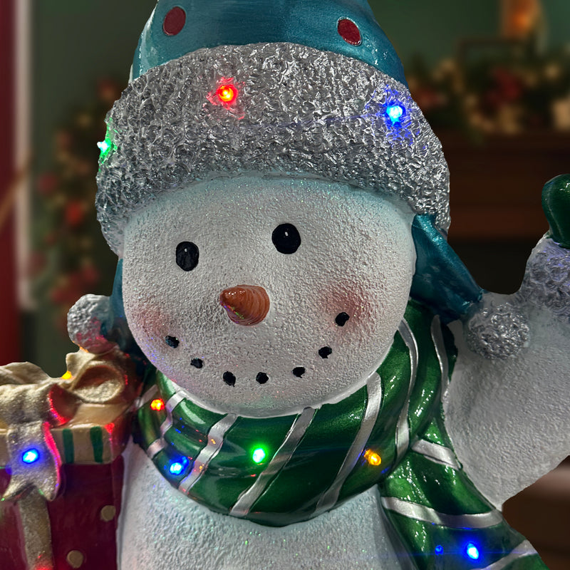 5ft Christmas Snowman Stack with Multicoloured LED Lights - Image 2