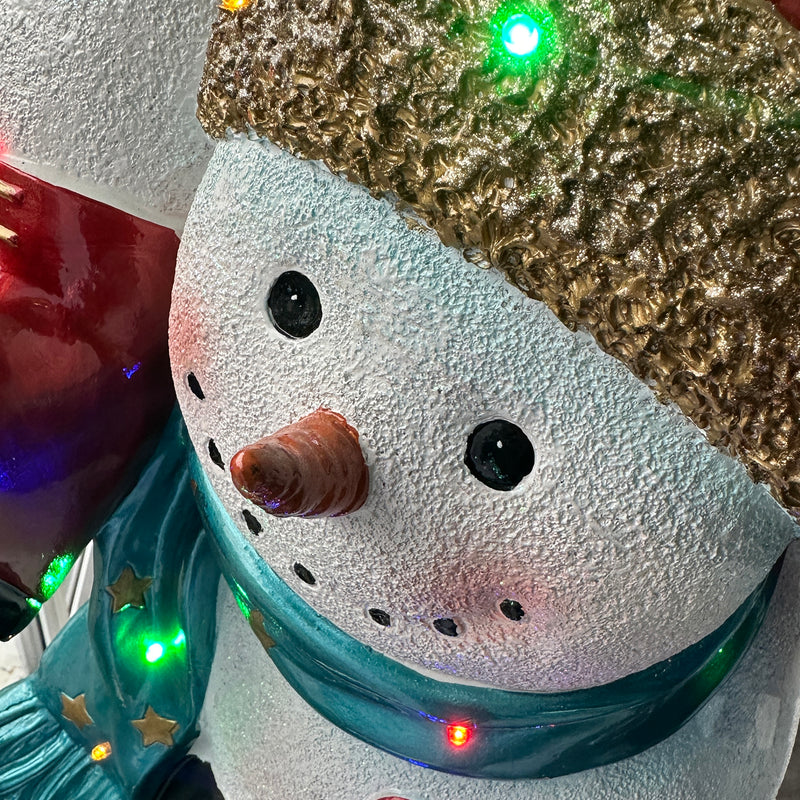 5ft Christmas Snowman Stack with Multicoloured LED Lights - Image 4