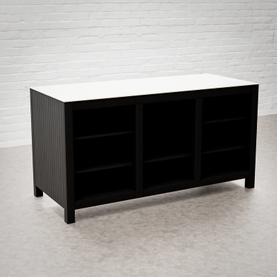 Draco Grills Teak Carbon Line Outdoor Kitchen Island Unit with Ceramic Top