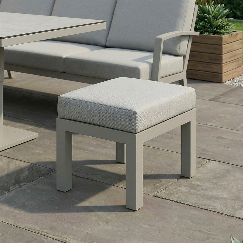 Bracken Outdoors Miami Stone Aluminium Rectangular Corner Set with Adjustable Table, Bench & Stool - Image 5