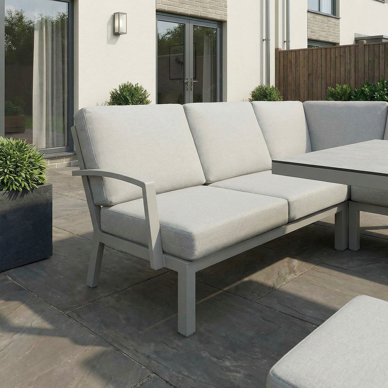 Bracken Outdoors Miami Stone Aluminium Rectangular Corner Set with Adjustable Table, Bench & Stool - Image 7