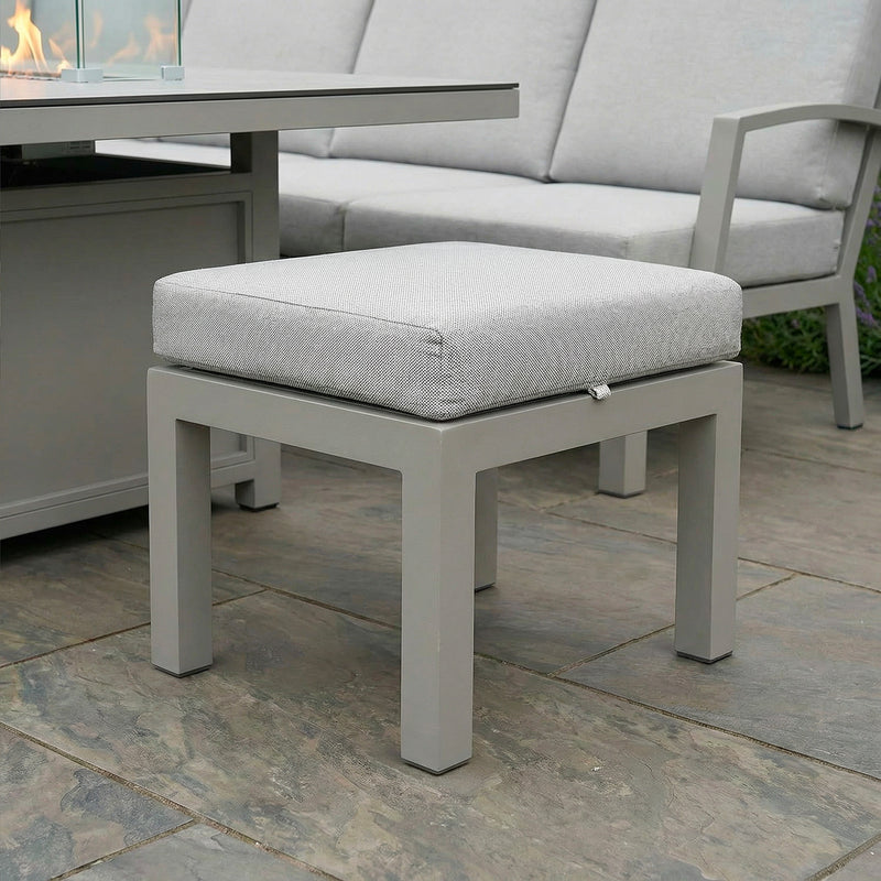 Bracken Outdoors Miami Stone Aluminium Rectangular Corner Set with Firepit Table, Bench & Stool - Image 6