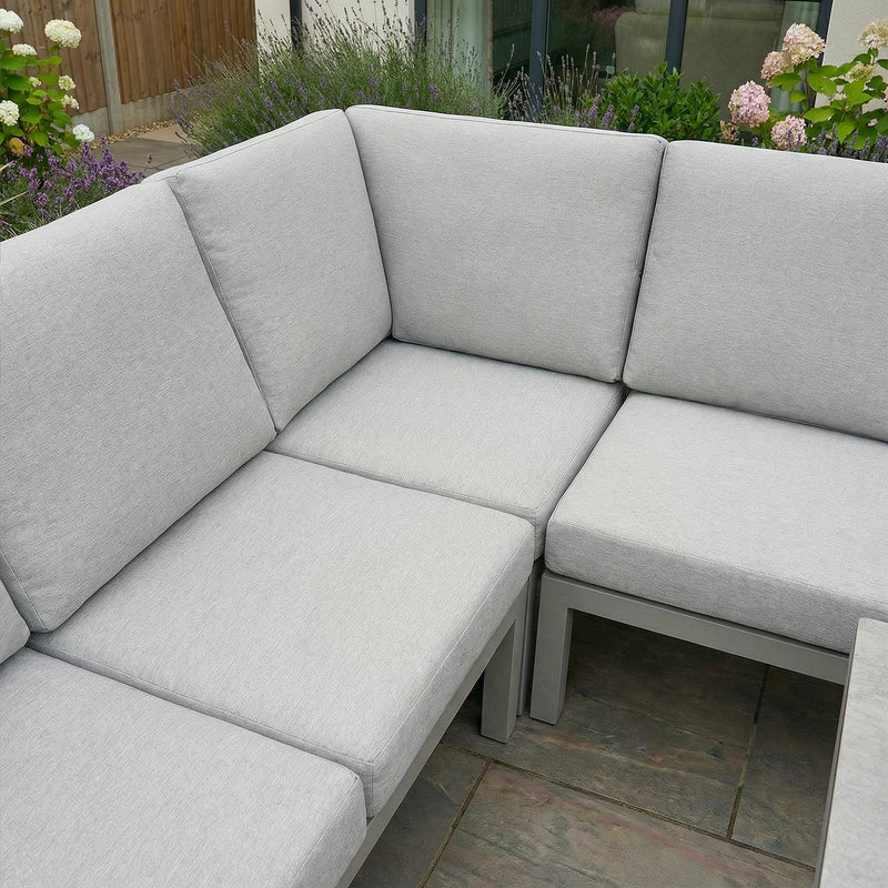 Bracken Outdoors Miami Stone Aluminium Rectangular Corner Set with Firepit Table, Bench & Stool - Image 8