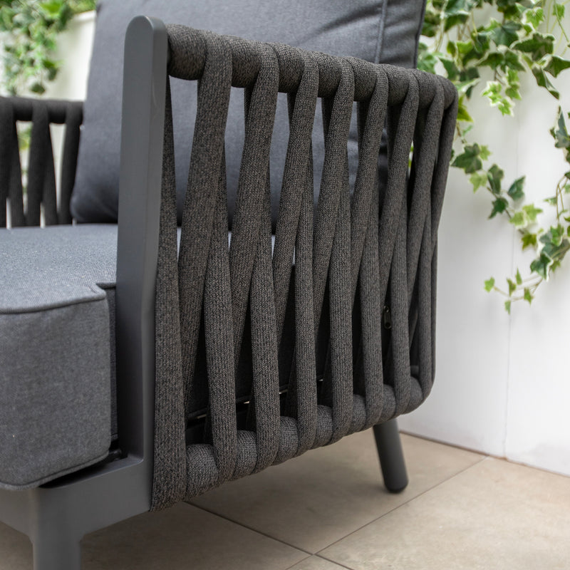 Bracken Outdoors Maldives Rope Aluminium Lounge Garden Sofa Set with Height Adjustable Table - Image 4