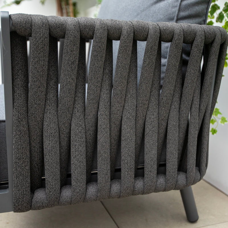 Bracken Outdoors Maldives Rope Aluminium Lounge Garden Sofa Set with Height Adjustable Table - Image 6