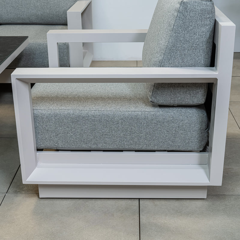 Bracken Outdoors Panama Warm Grey Aluminium Garden Furniture Lounge Sofa Set - Image 5