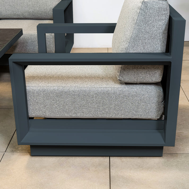 Bracken Outdoors Panama Anthracite Aluminium Lounge Sofa Set with Coffee Table - Image 5