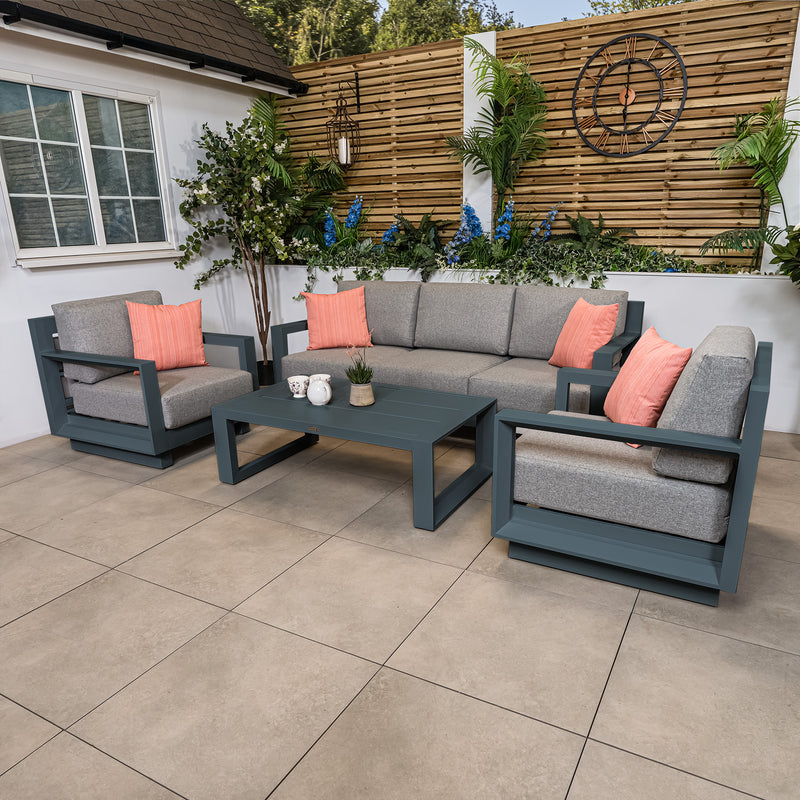 Bracken Outdoors Panama Anthracite Aluminium Lounge Sofa Set with Coffee Table - Image 4