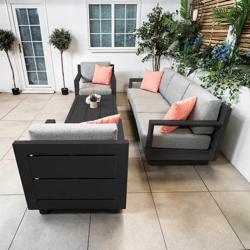 Bracken Outdoors Panama Anthracite Aluminium Lounge Sofa Set with Coffee Table - Image 3