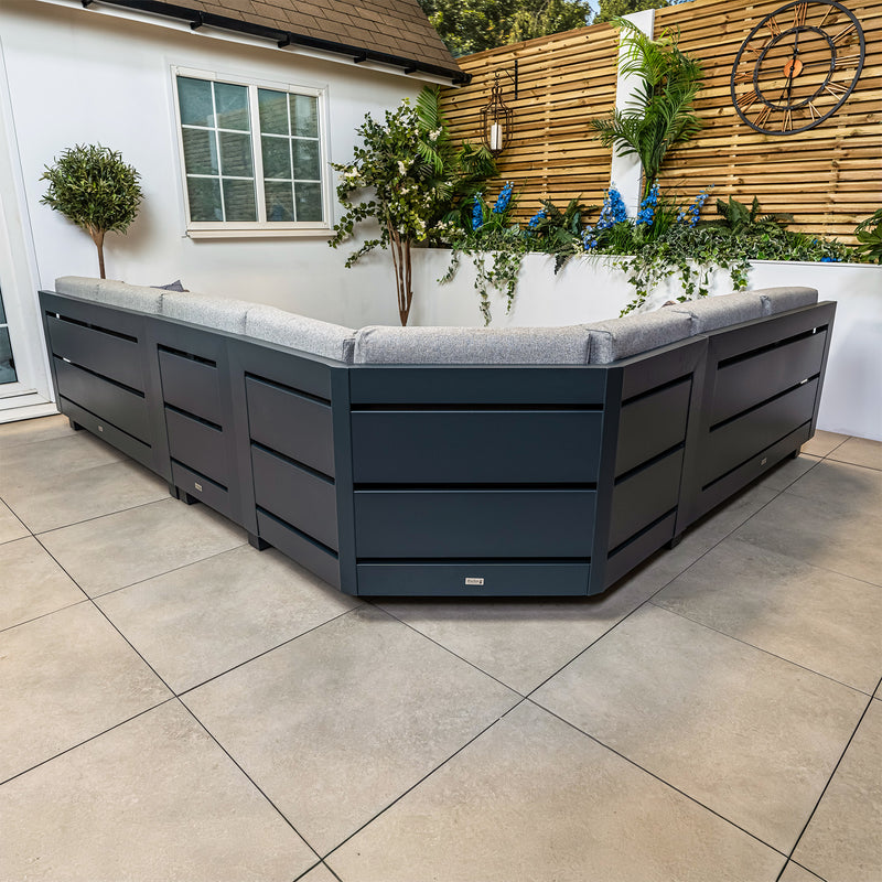 Bracken Outdoors Panama Anthracite Aluminium Rectangular Corner Sofa Set with Coffee Table - Image 7