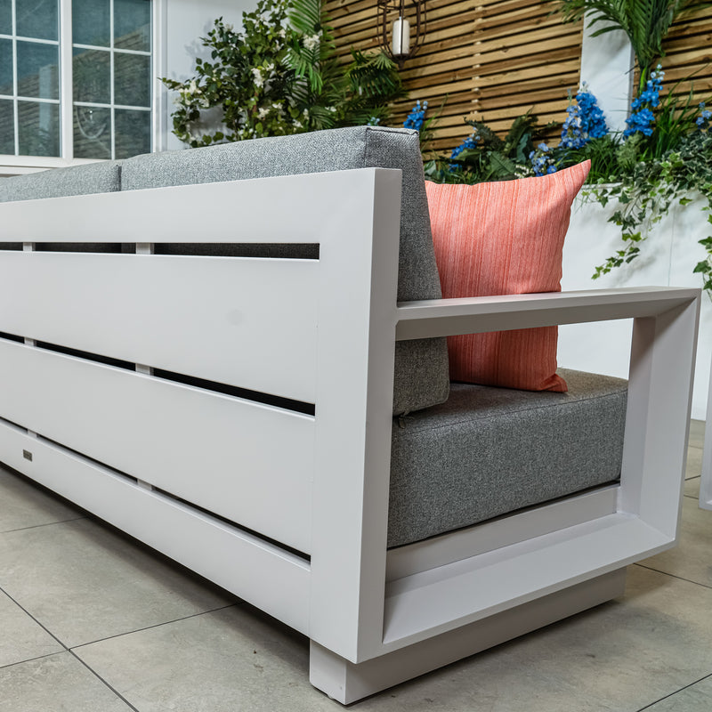 Bracken Outdoors Panama Warm Grey Aluminium Garden Furniture Lounge Sofa Set - Image 8