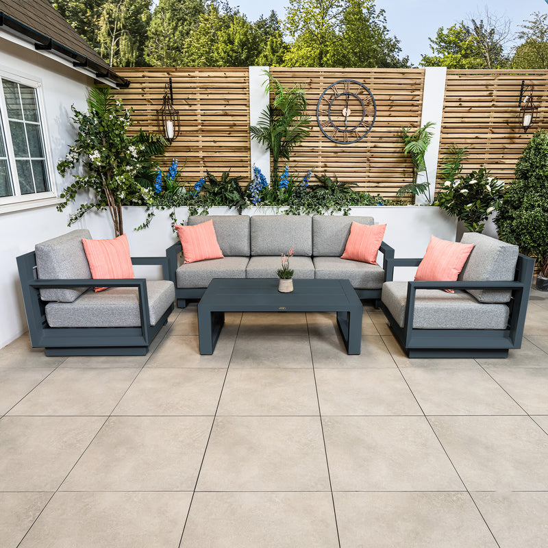Bracken Outdoors Panama Anthracite Aluminium Lounge Sofa Set with Coffee Table - Image 2