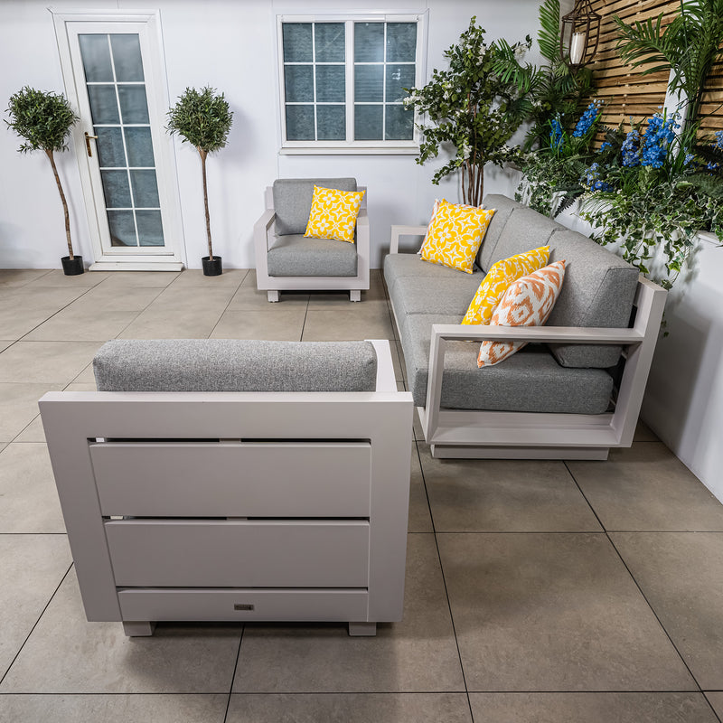 Bracken Outdoors Panama Warm Grey Aluminium Garden Furniture Lounge Sofa Set - Image 4