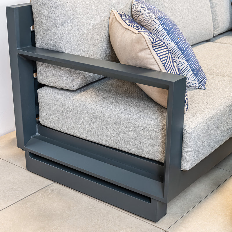 Bracken Outdoors Panama Anthracite Aluminium Rectangular Corner Sofa Set with Height Adjustable Table - Image 6