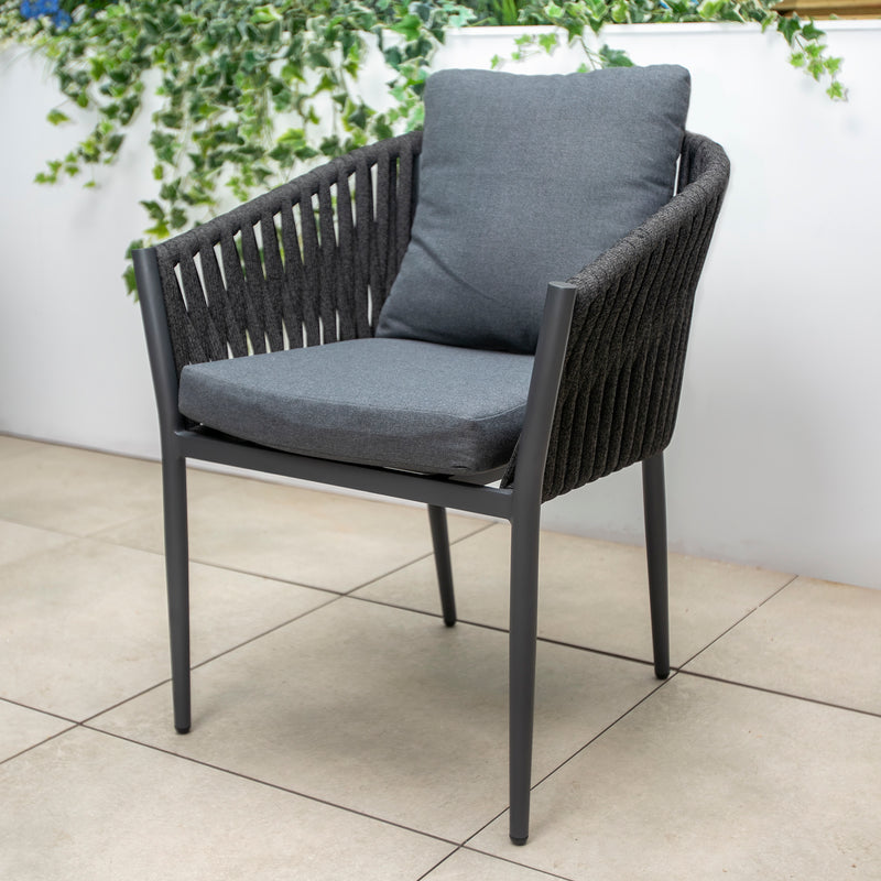 Bracken Outdoors Maldives Rope 6 Seat Rectangular Aluminium Garden Furniture Dining Set - Image 9