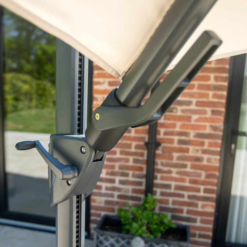 Bracken Outdoors Ecru 3.3m Round Cantilever Parasol With Solar LED Lights & FREE Base - Image 14